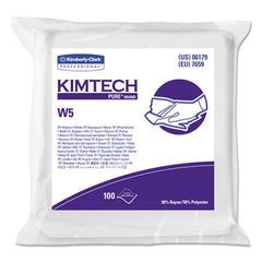 Kimtech™ W5 Critical Task Dry Wipers, Flat Double Bag, Spunlace, 9x9, White, 100/Pk, 5/Carton