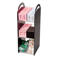 Vertiflex® Commercial Grade Compact Condiment Organizer, 6 Compartments, 6.13 x 8 x 18, Black Coffee Condiment Stations - Office Ready