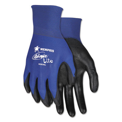 MCR™ Safety Ultra Tech® Tactile Dexterity Work Gloves, Blue/Black, Large, Dozen Work Gloves, Coated - Office Ready
