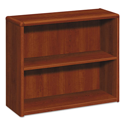 HON® 10700 Series™ Wood Bookcases, Two Shelf, 36w x 13 1/8d x 29 5/8h, Cognac Bookcases-Shelf Bookcase - Office Ready