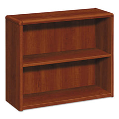 HON® 10700 Series™ Wood Bookcases, Two Shelf, 36w x 13 1/8d x 29 5/8h, Cognac