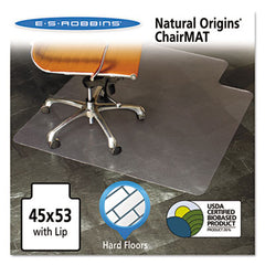 ES Robbins® Natural Origins® Biobased Chair Mat for Hard Floors, 45 x 53, Clear