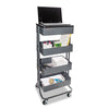 Vertiflex® Adjustable Multi-Use Storage Cart and Stand-Up Workstation, 15.25" x 11" x 18.5" to 39", Gray Desks-Sit/Stand Free-Standing Fixed-Height - Office Ready