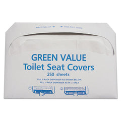 GEN Half-Fold Toilet Seat Covers, 14.75 x 16.5, White, 5,000/Carton