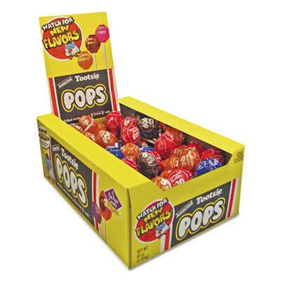 Tootsie Roll® Tootsie Pops, Assorted Original Flavors, 0.6 oz Lollipops, 100/Box Food-Candy - Office Ready