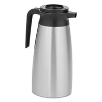 BUNN® Thermal Vacuum Pitcher, Stainless Steel/Black Thermal Carafes - Office Ready