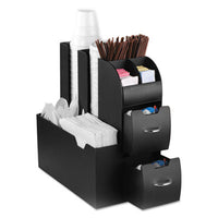 Mind Reader Coffee Condiment and Accessory Caddy, 5 2/5 x 11 x 12 3/5, Black Condiment Organizers-Coffee Condiment Station - Office Ready