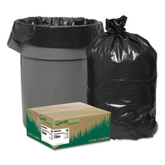 Earthsense® Commercial Linear Low Density Recycled Can Liners, 45 gal, 2 mil, 40" x 46", Black, 100/Carton