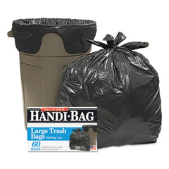Handi-Bag® Super Value Pack, 30 gal, 0.65 mil, 30" x 33", Black, 60/Box