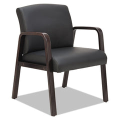 Alera® Reception Lounge WL Series Guest Chair, 24.21" x 24.8" x 32.67", Black Seat, Black Back, Espresso Base