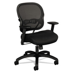 HON® Wave™ Mesh Mid-Back Task Chair, Supports Up to 250 lb, 18" to 22.25" Seat Height, Black