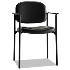 HON® VL616 Stacking Guest Chair with Arms, Supports Up to 250 lb, Black