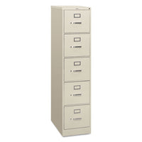HON® 310 Series Vertical File, 5 Letter-Size File Drawers, Light Gray, 15