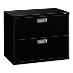 HON® Brigade® 600 Series Lateral File, 2 Legal/Letter-Size File Drawers, Black, 36" x 18" x 28"
