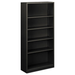 HON® Brigade® Metal Bookcases, Five-Shelf, 34.5w x 12.63d x 71h, Charcoal