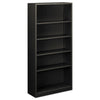 HON® Brigade® Metal Bookcases, Five-Shelf, 34.5w x 12.63d x 71h, Charcoal Shelf Bookcases - Office Ready