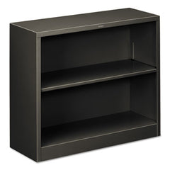 HON® Brigade® Metal Bookcases, Two-Shelf, 34.5w x 12.63d x 29h, Charcoal