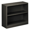 HON® Brigade® Metal Bookcases, Two-Shelf, 34.5w x 12.63d x 29h, Charcoal Shelf Bookcases - Office Ready