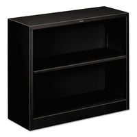 HON® Brigade® Metal Bookcases, Two-Shelf, 34.5w x 12.63d x 29h, Black Shelf Bookcases - Office Ready