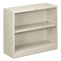 HON® Brigade® Metal Bookcases, Two-Shelf, 34.5w x 12.63d x 29h, Light Gray Shelf Bookcases - Office Ready