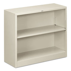 HON® Brigade® Metal Bookcases, Two-Shelf, 34.5w x 12.63d x 29h, Light Gray
