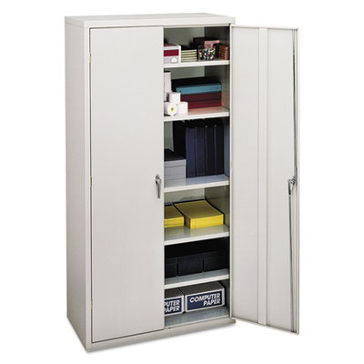 HON® Brigade® Assembled Storage Cabinet, 36w x 18.13d x 71.75h, Light Gray Office & All-Purpose Storage Cabinets - Office Ready