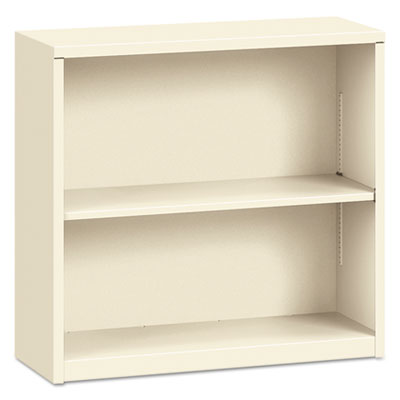 HON® Brigade® Metal Bookcases, Two-Shelf, 34.5w x 12.63d x 29h, Putty Shelf Bookcases - Office Ready