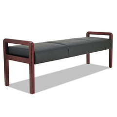 Alera® Reception Lounge WL Series Bench, Three-Seater, 65.75w x 22.25d x 22.88h, Black/Mahogany