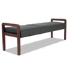 Alera® Reception Lounge WL Series Bench, Three-Seater, 65.75w x 22.25d x 22.88h, Black/Mahogany Benches & Ottomans - Office Ready