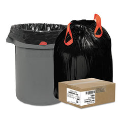 Draw 'n Tie® Heavy-Duty Trash Bags, 33 gal, 1.2 mil, 33.5" x 38", Black, 150/Box