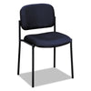 HON® VL606 Stacking Guest Chair without Arms, Fabric Upholstery, 21.25" x 21" x 32.75", Navy Seat, Navy Back, Black Base Guest & Reception Chairs - Office Ready