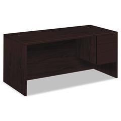 HON® 10500 Series™ "L" Workstation Single Pedestal Desk, 66" x 30" x 29.5", Mahogany