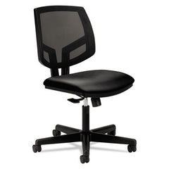 HON® Volt® Series Mesh Back Leather Task Chair, Supports Up to 250 lb, 18.25" to 22" Seat Height, Black