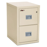 FireKing® Compact Turtle® Insulated Vertical File, 1-Hour Fire, 2 Legal/Letter File Drawers, Parchment, 17.75