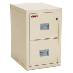 FireKing® Compact Turtle® Insulated Vertical File, 1-Hour Fire, 2 Legal/Letter File Drawers, Parchment, 17.75" x 22.13" x 27.75"