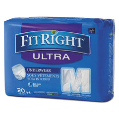 Medline FitRight® Ultra Protective Underwear, Medium, 28" to 40" Waist, 20/Pack
