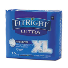 Medline FitRight® Ultra Protective Underwear, X-Large, 56" to 68" Waist, 20/Pack