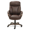 Alera® Veon Series Executive High-Back Bonded Leather Chair, Supports Up to 275 lb, Brown Seat/Back, Bronze Base Chairs/Stools-Office Chairs - Office Ready