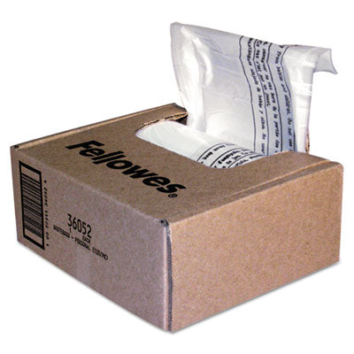 Fellowes® Shredder Waste Bags, 6-7 gal Capacity, 100/Carton Shredder Bags - Office Ready