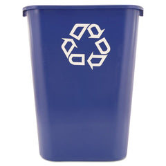 Rubbermaid® Commercial Deskside Recycling Container, Rectangular, Plastic, 41.25 qt, Blue