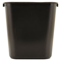 Rubbermaid® Commercial Deskside Plastic Wastebasket, Rectangular, 7 gal, Black