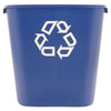 Rubbermaid® Commercial Deskside Recycling Container, Rectangular, Plastic, 28.13 qt, Blue Waste Receptacles-Deskside Recycling Wastebaskets - Office Ready