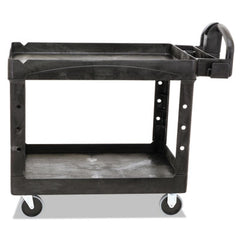 Rubbermaid® Commercial Heavy-Duty Utility Cart, Two-Shelf, 25.9w x 45.2d x 32.2h, Black
