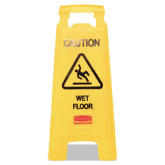 Rubbermaid® Commercial “Caution Wet Floor” Floor Sign, 11 x 12 x 25, Bright Yellow