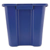 Rubbermaid® Commercial Stacking Recycle Bin, Rectangular, Polyethylene, 14 gal, Blue Waste Receptacles-Indoor Recycling Bins - Office Ready