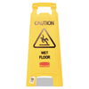 Rubbermaid® Commercial “Caution Wet Floor” Floor Sign, 11 x 12 x 25, Bright Yellow Safety Cones-Folding Floor Sign - Office Ready