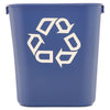Rubbermaid® Commercial Deskside Recycling Container, Rectangular, Plastic, 13.63 qt, Blue Waste Receptacles-Deskside Recycling Wastebaskets - Office Ready