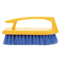 Rubbermaid® Commercial Iron-Shaped Handle Scrub Brush, Blue Polypropylene Bristles, 6