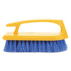 Rubbermaid® Commercial Iron-Shaped Handle Scrub Brush, Blue Polypropylene Bristles, 6" Brush, 6" Yellow Plastic Handle Cleaning Brushes-Scrub - Office Ready
