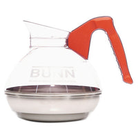 BUNN® 12-Cup Easy Pour Decanter for BUNN Coffee Makers, Orange Handle Decanters/Pitchers-Coffee Service, Glass - Office Ready